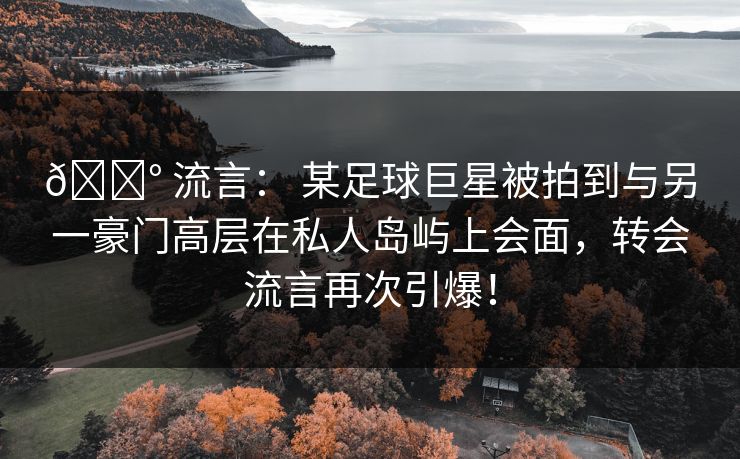 💰 流言： 某足球巨星被拍到与另一豪门高层在私人岛屿上会面，转会流言再次引爆！