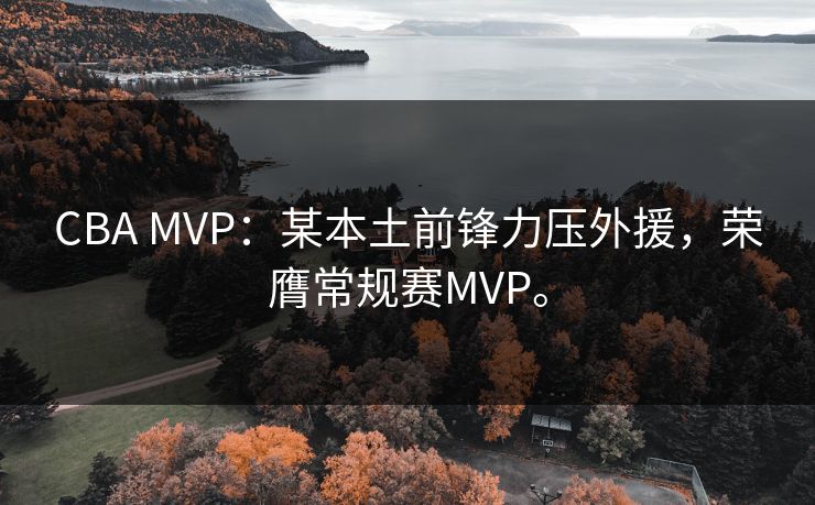 CBA MVP：某本土前锋力压外援，荣膺常规赛MVP。